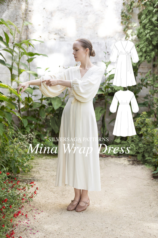 Mina wrap dress PDF sewing pattern