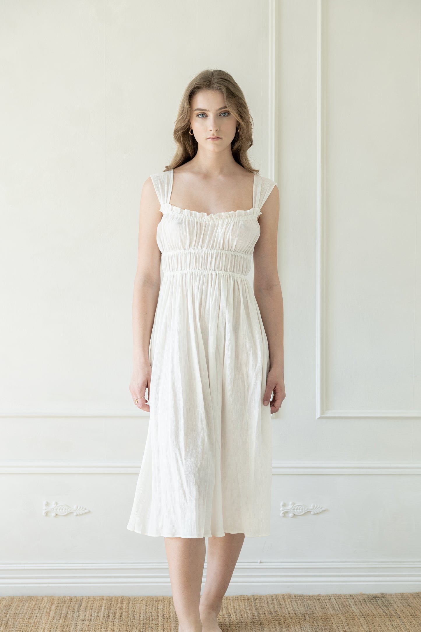 Emma dress in white cotton