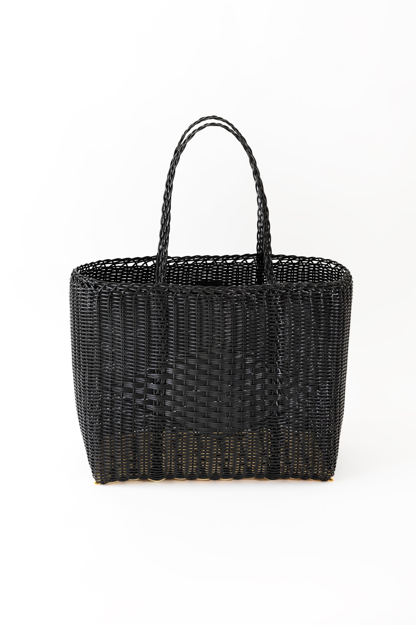 Diamond weave tote bag in black