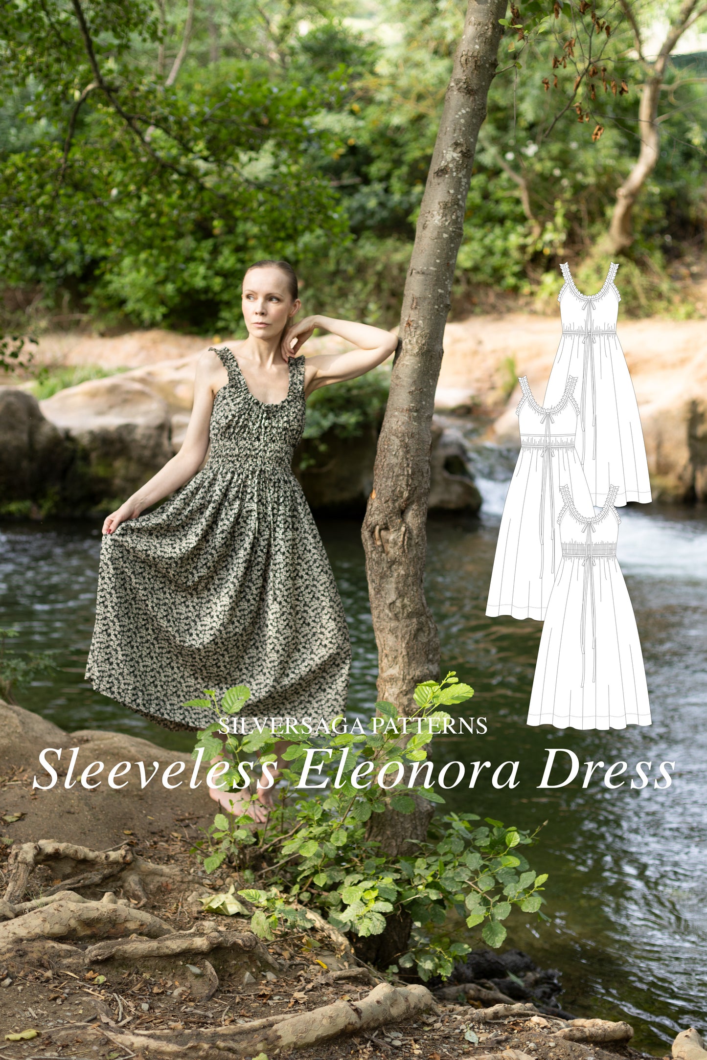 Sleeveless Eleonora dress PDF sewing pattern