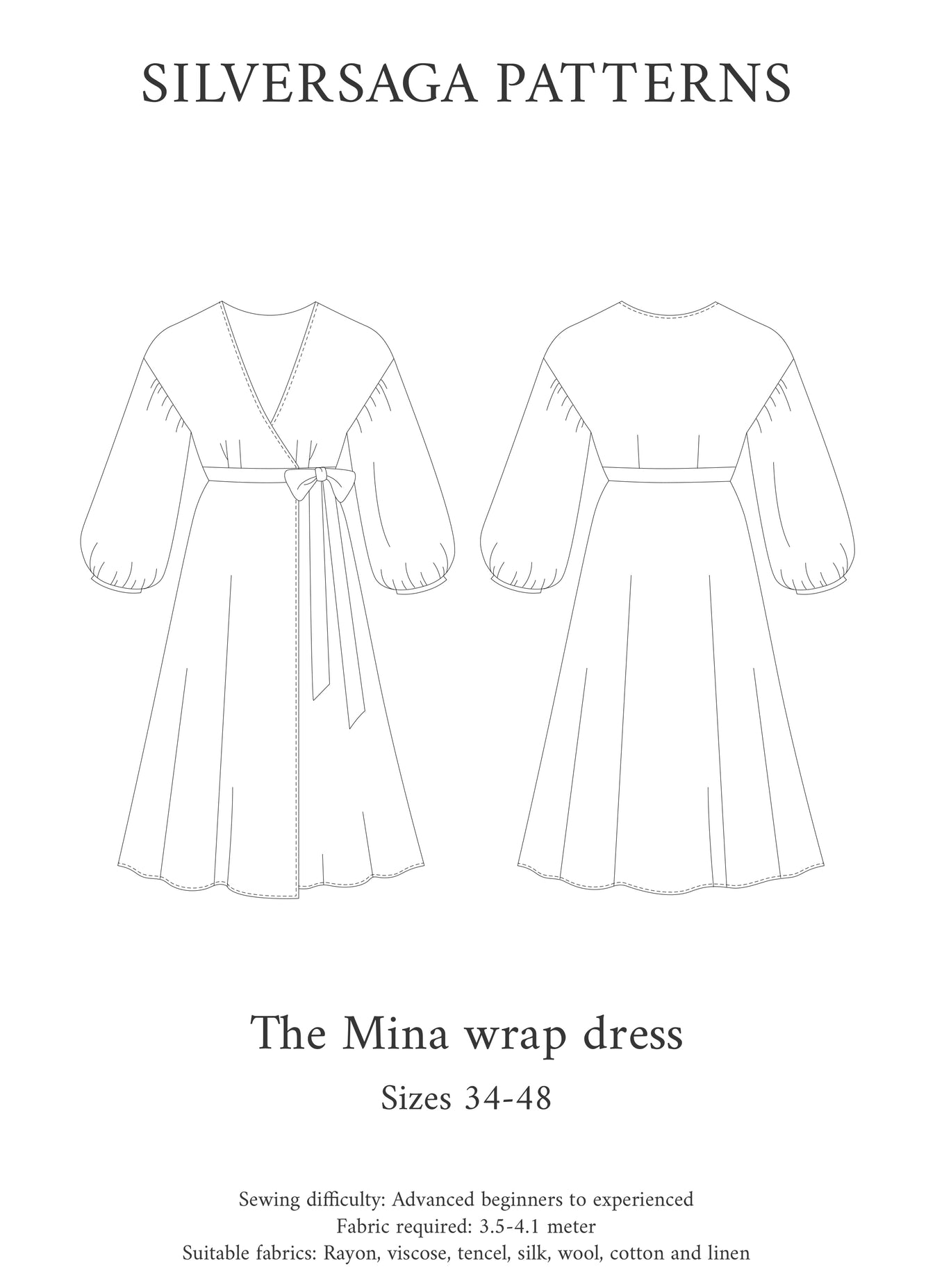 Mina wrap dress sewing pattern – Silversaga