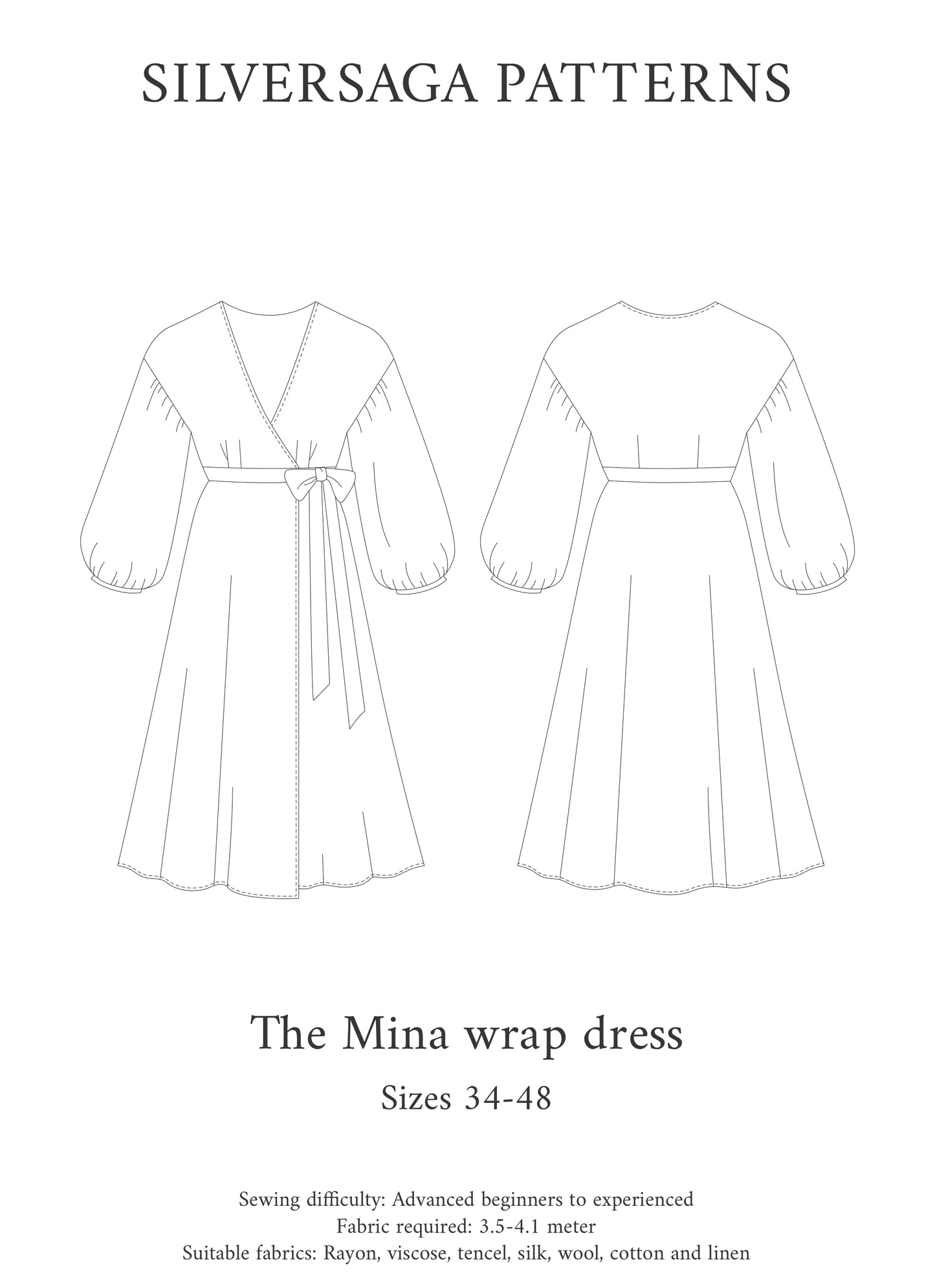 Mina wrap dress sewing pattern