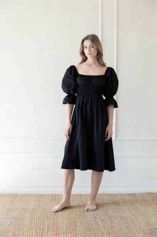 Clara dress in black cotton