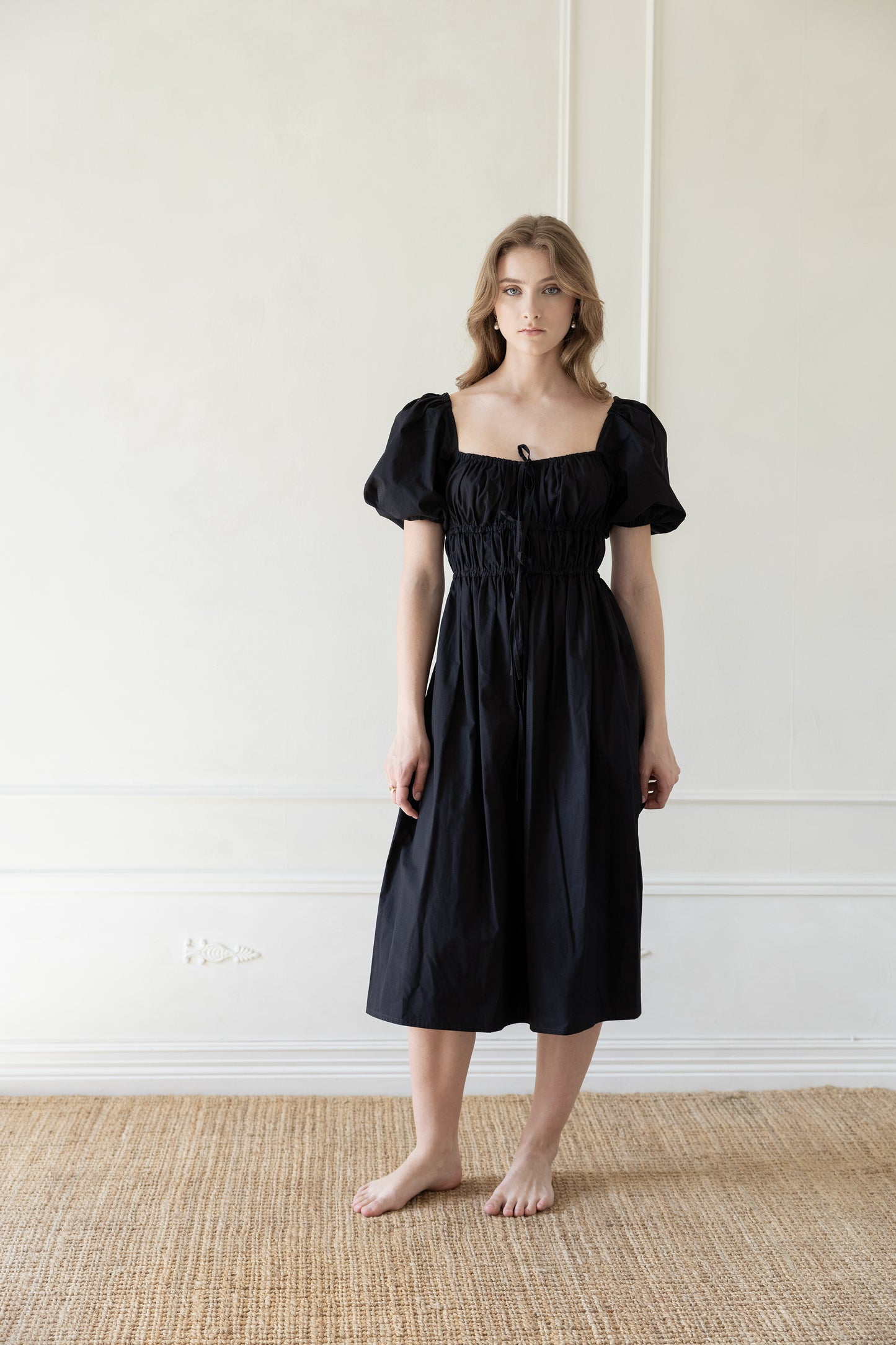 Greta dress in black cotton