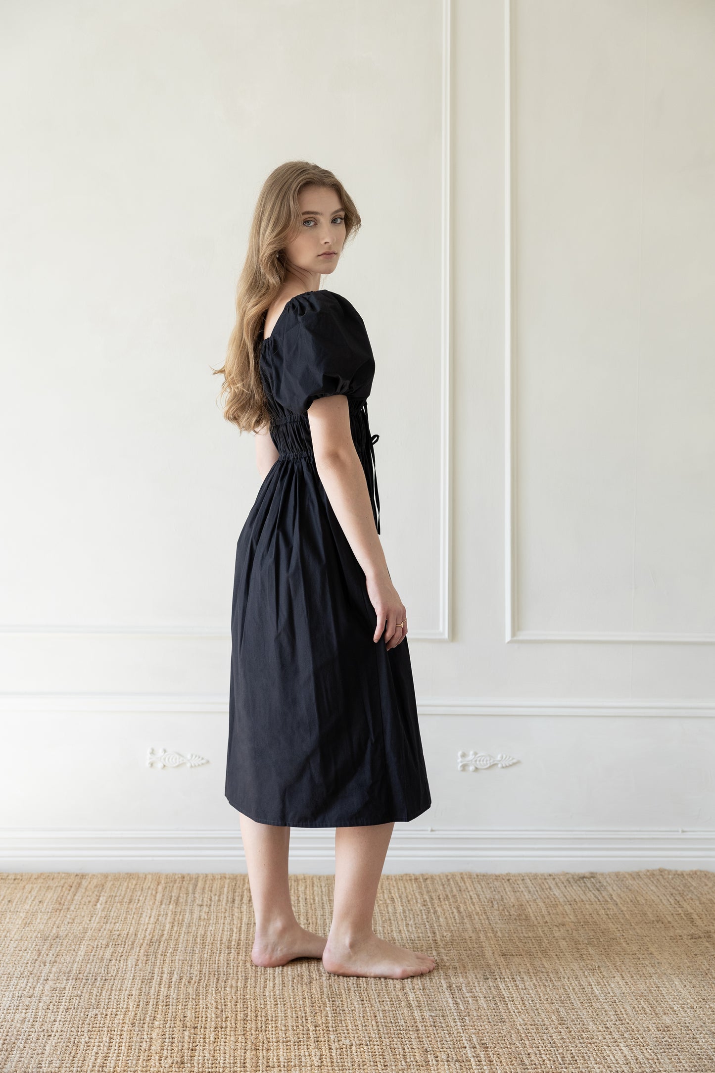 Greta dress in black cotton