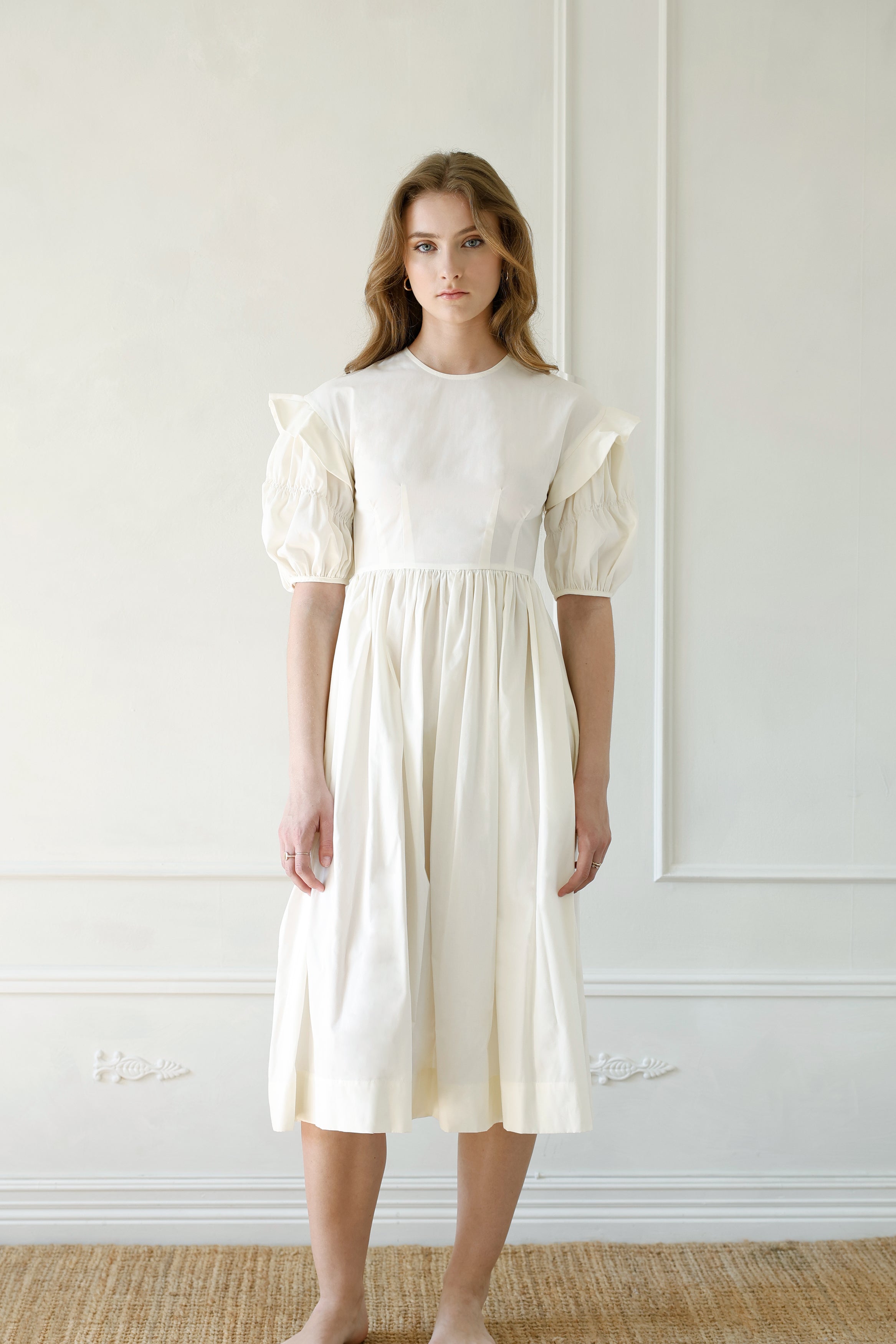 Ophelia dress in ivory cotton – Silversaga